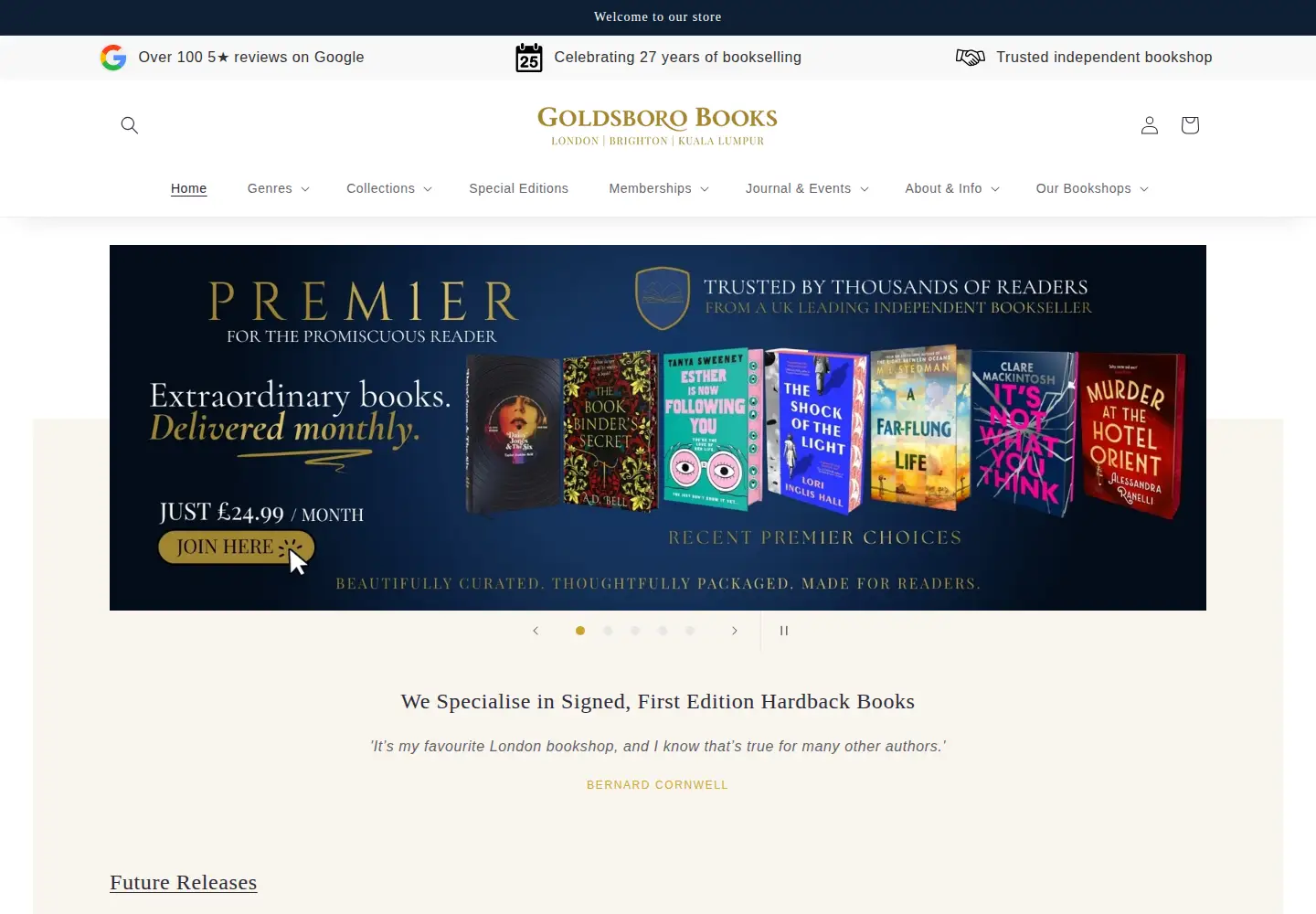Screenshot of goldsborobooks.com