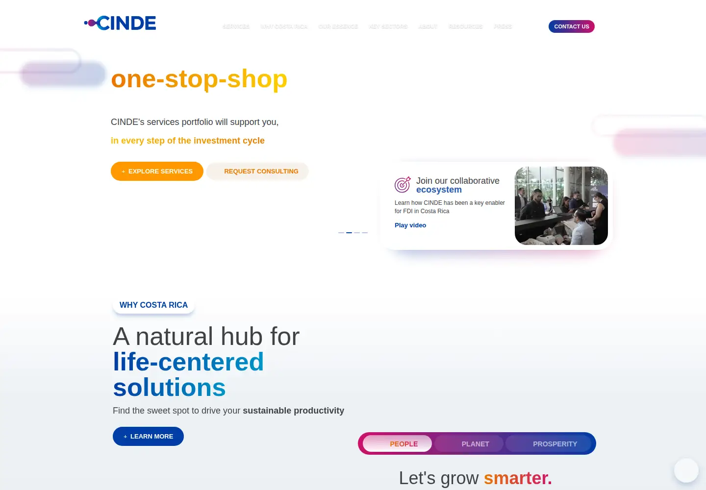 Screenshot of cinde.org