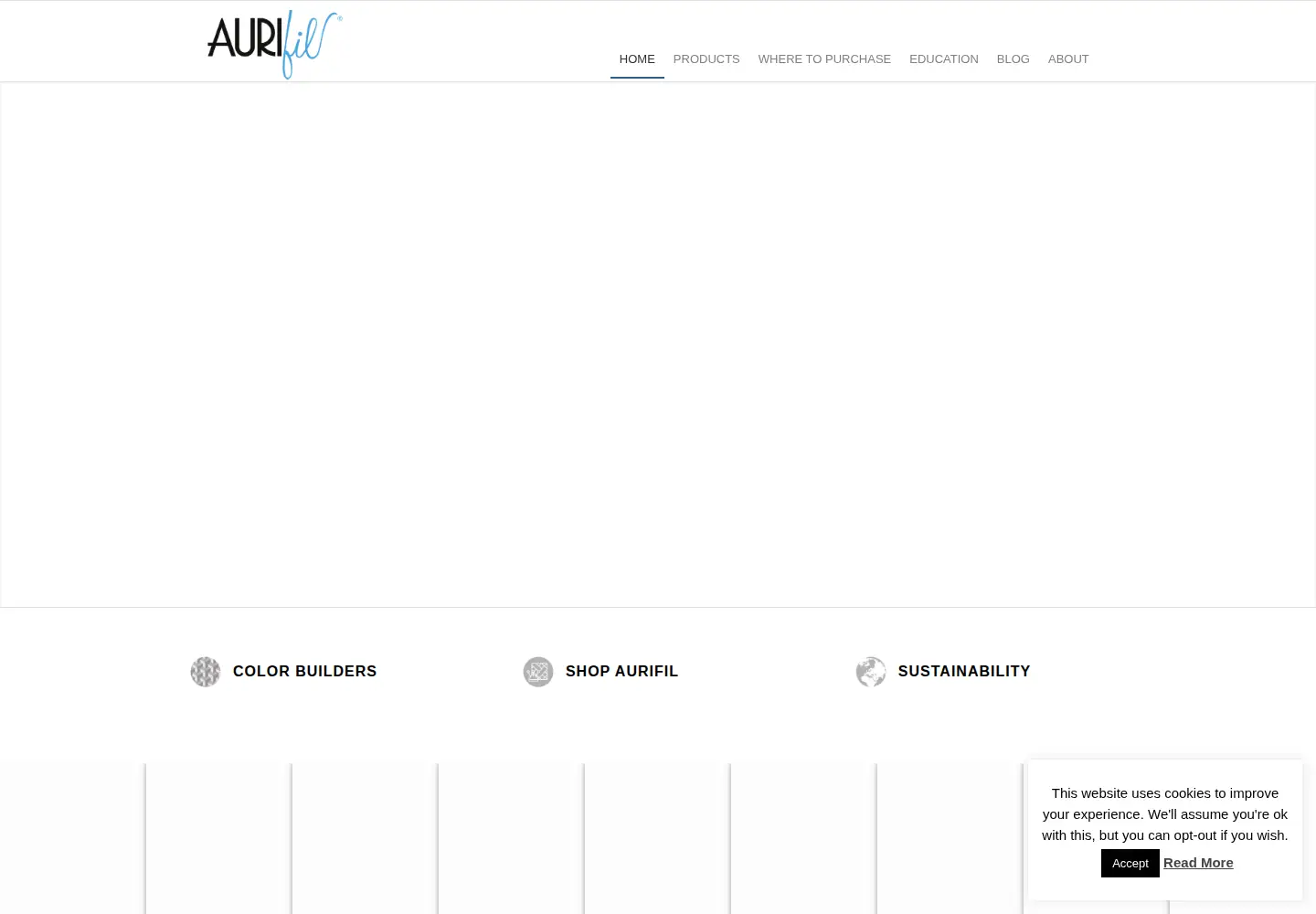 Captured homepage of aurifil.com in the current scan