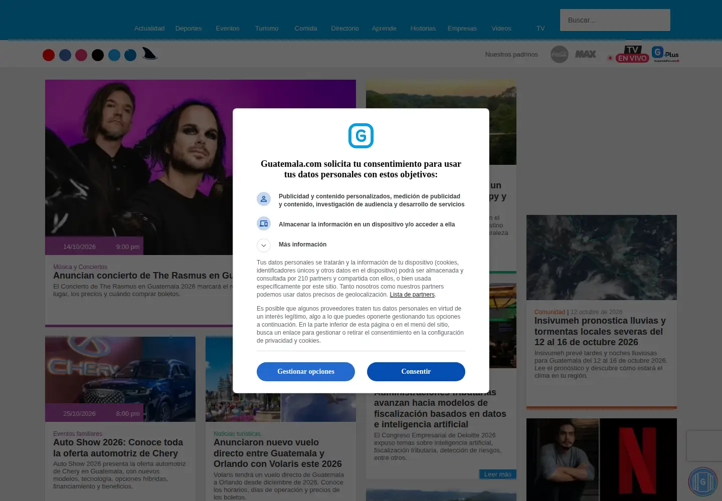 Captured homepage of guatemala.com in the current scan
