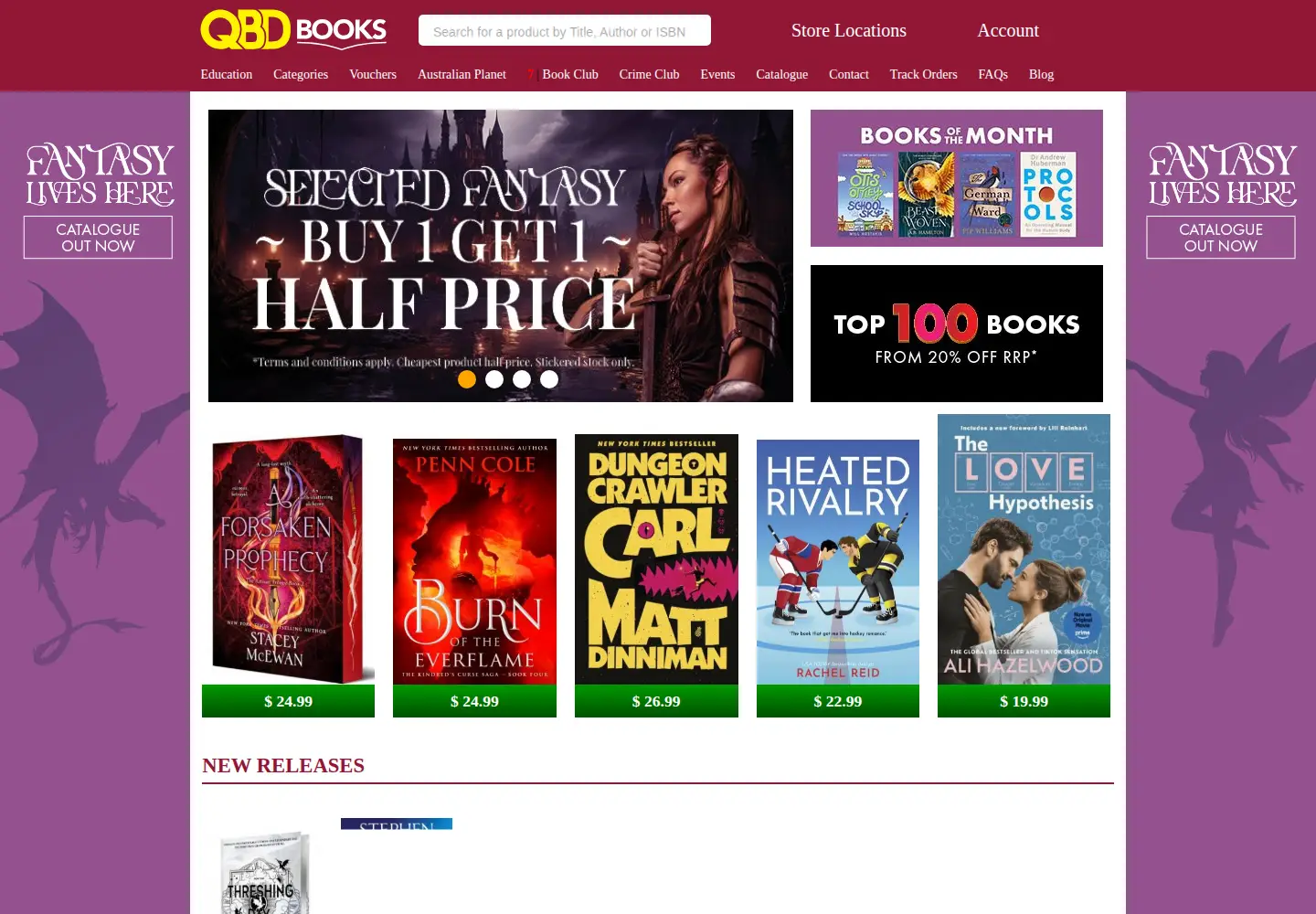 Screenshot of qbd.com.au