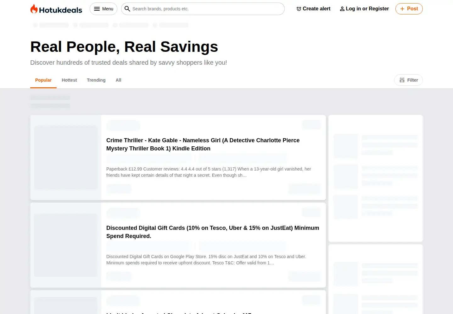 Screenshot of hotukdeals.com from the current report