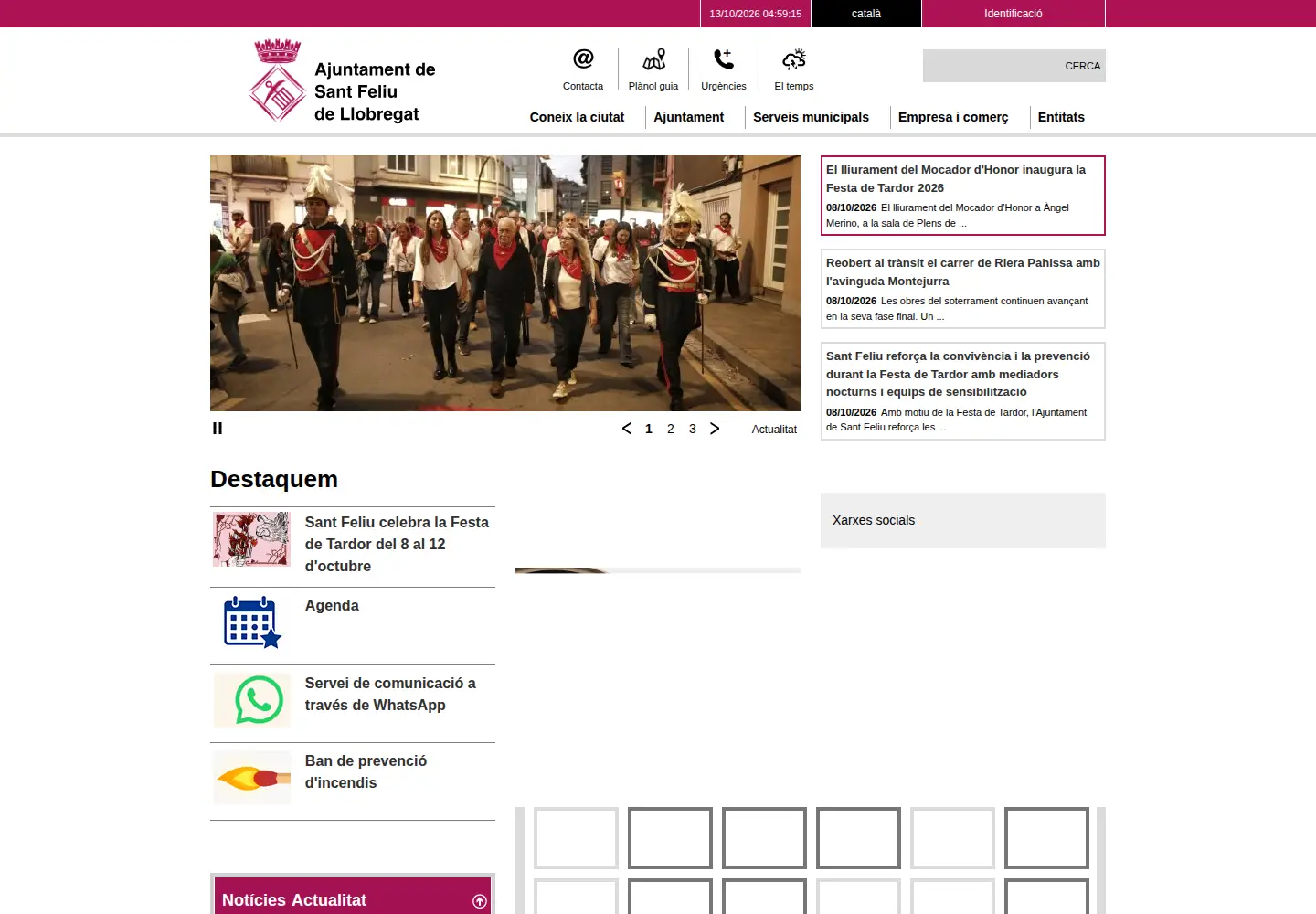 Captured homepage of santfeliu.cat in the current scan