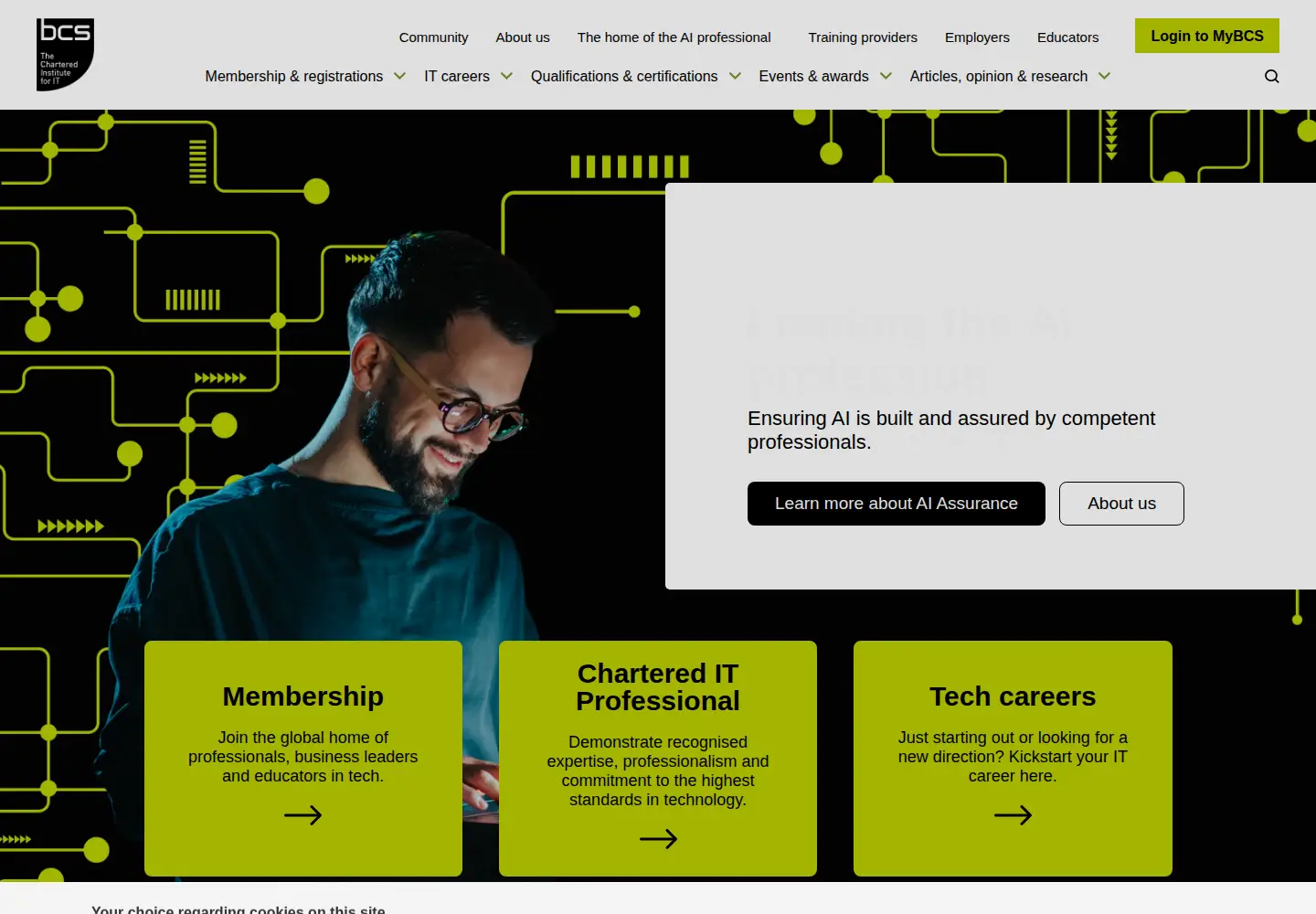Screenshot of bcs.org.uk
