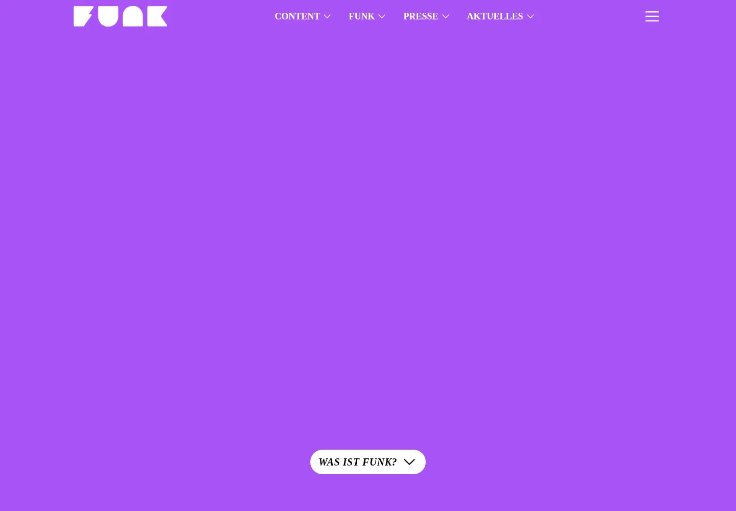 Captured homepage of funk.net in the current scan
