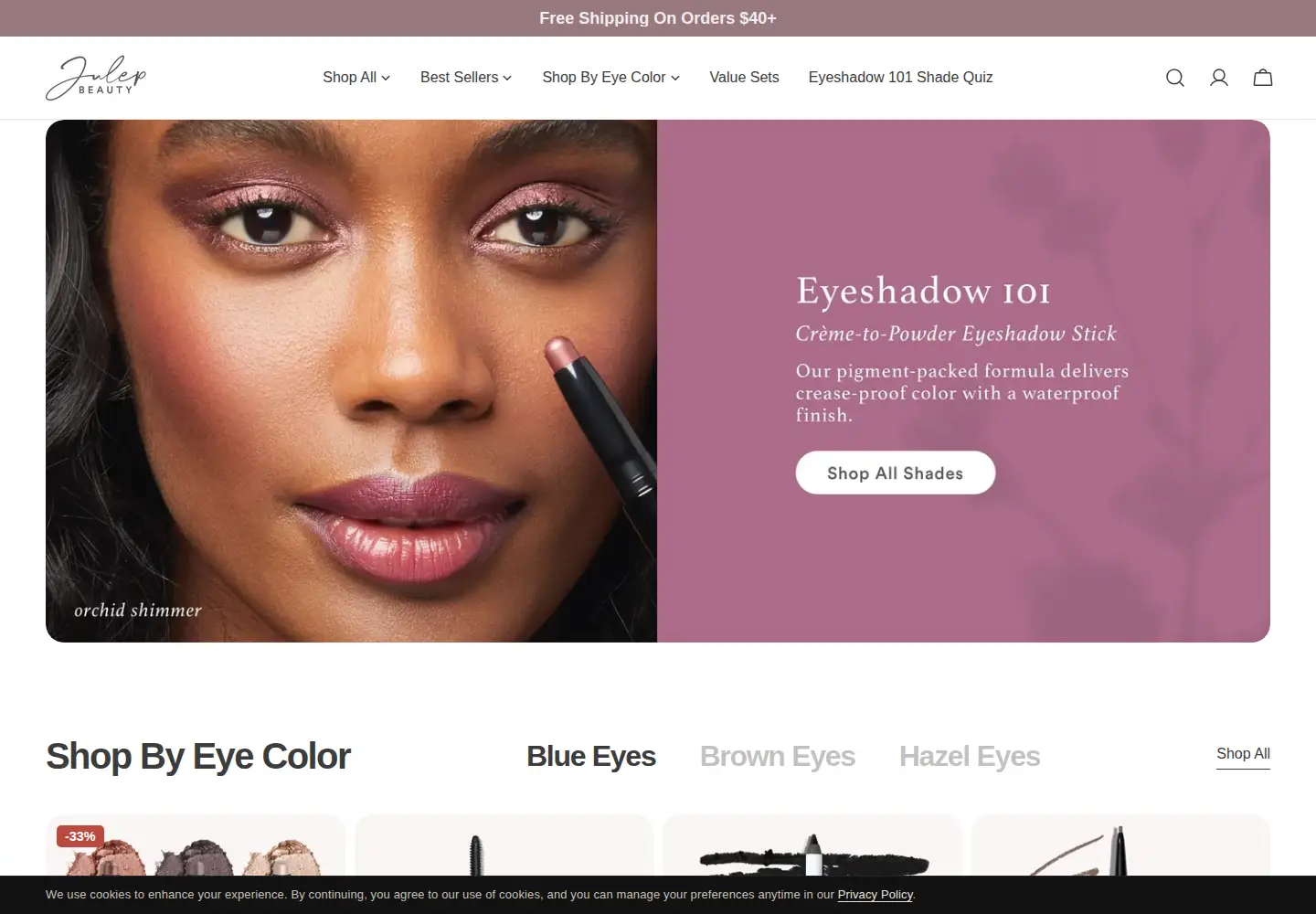 Captured homepage of julep.com in the current scan