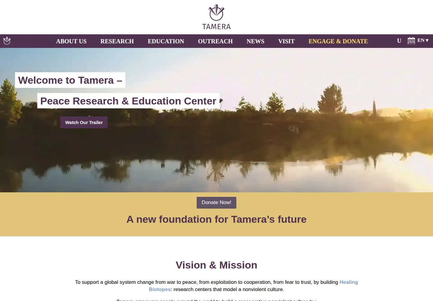 Screenshot of tamera.org