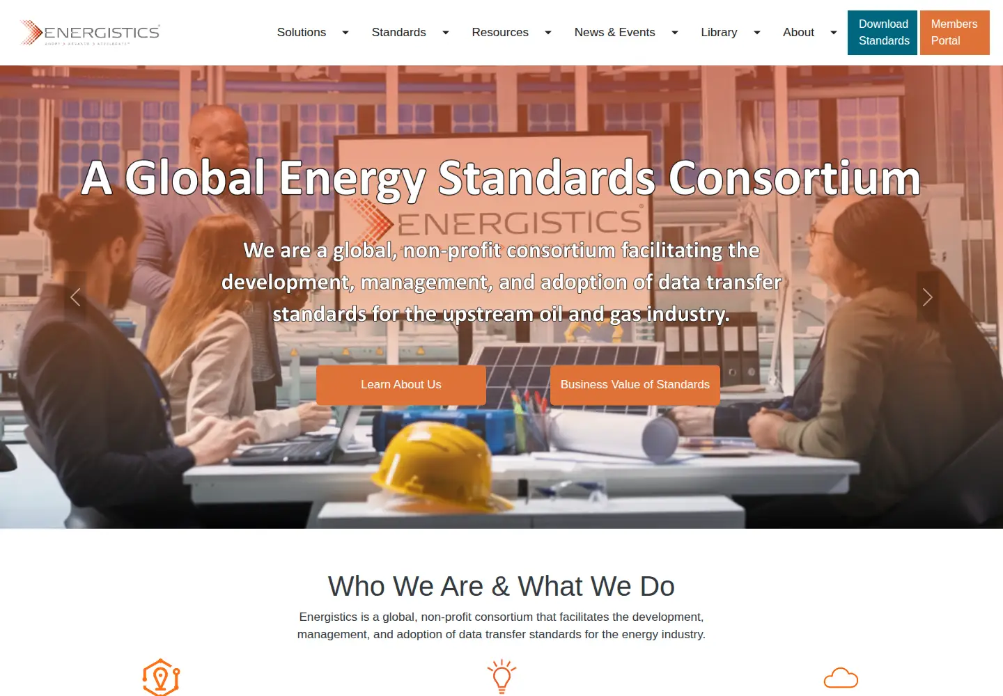 Screenshot of energistics.org
