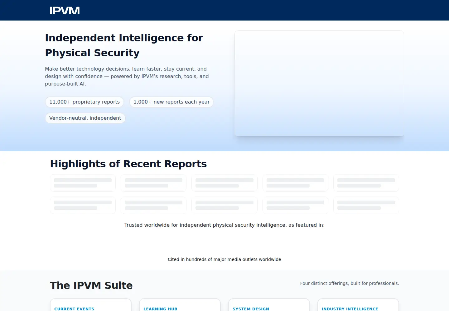 Captured homepage of ipvm.com in the current scan