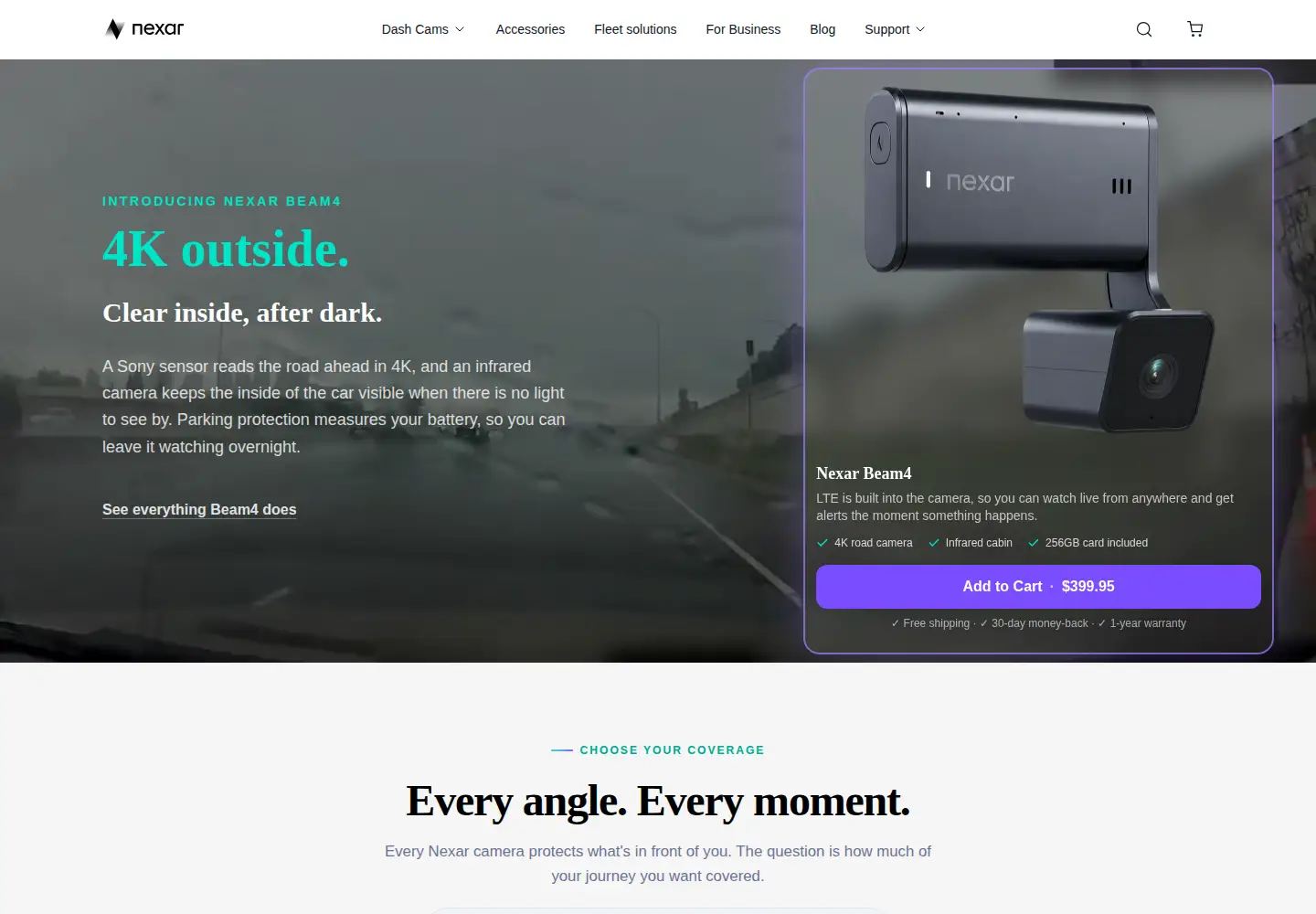 Screenshot of getnexar.com