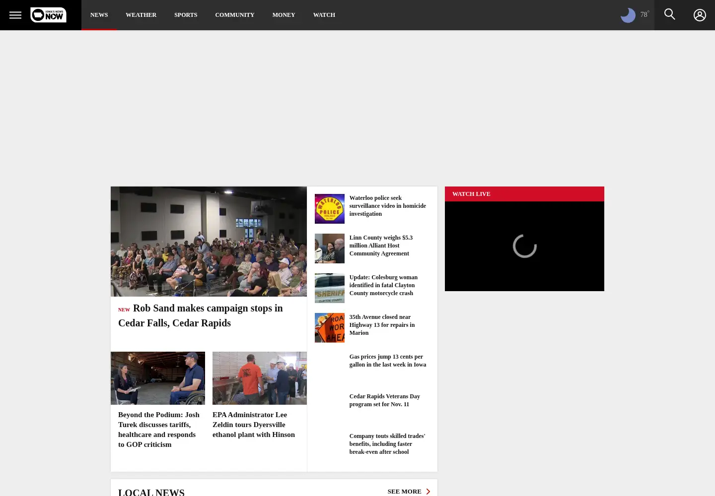 Screenshot of cbs2iowa.com