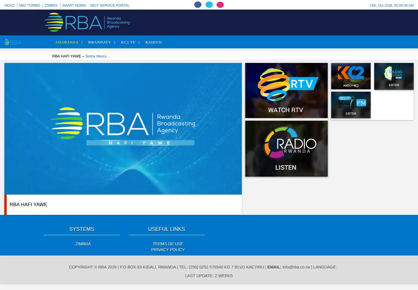 Screenshot of rba.co.rw