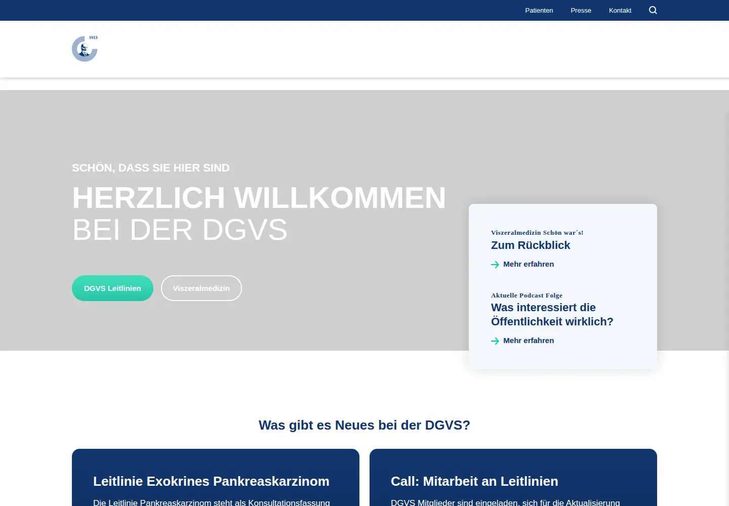 Screenshot of dgvs.de