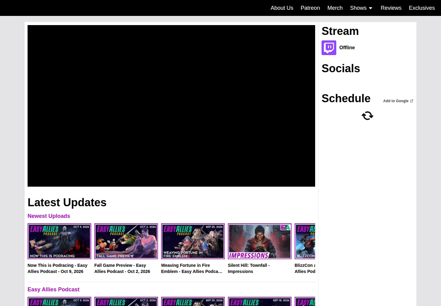 Captured homepage of easyallies.com in the current scan