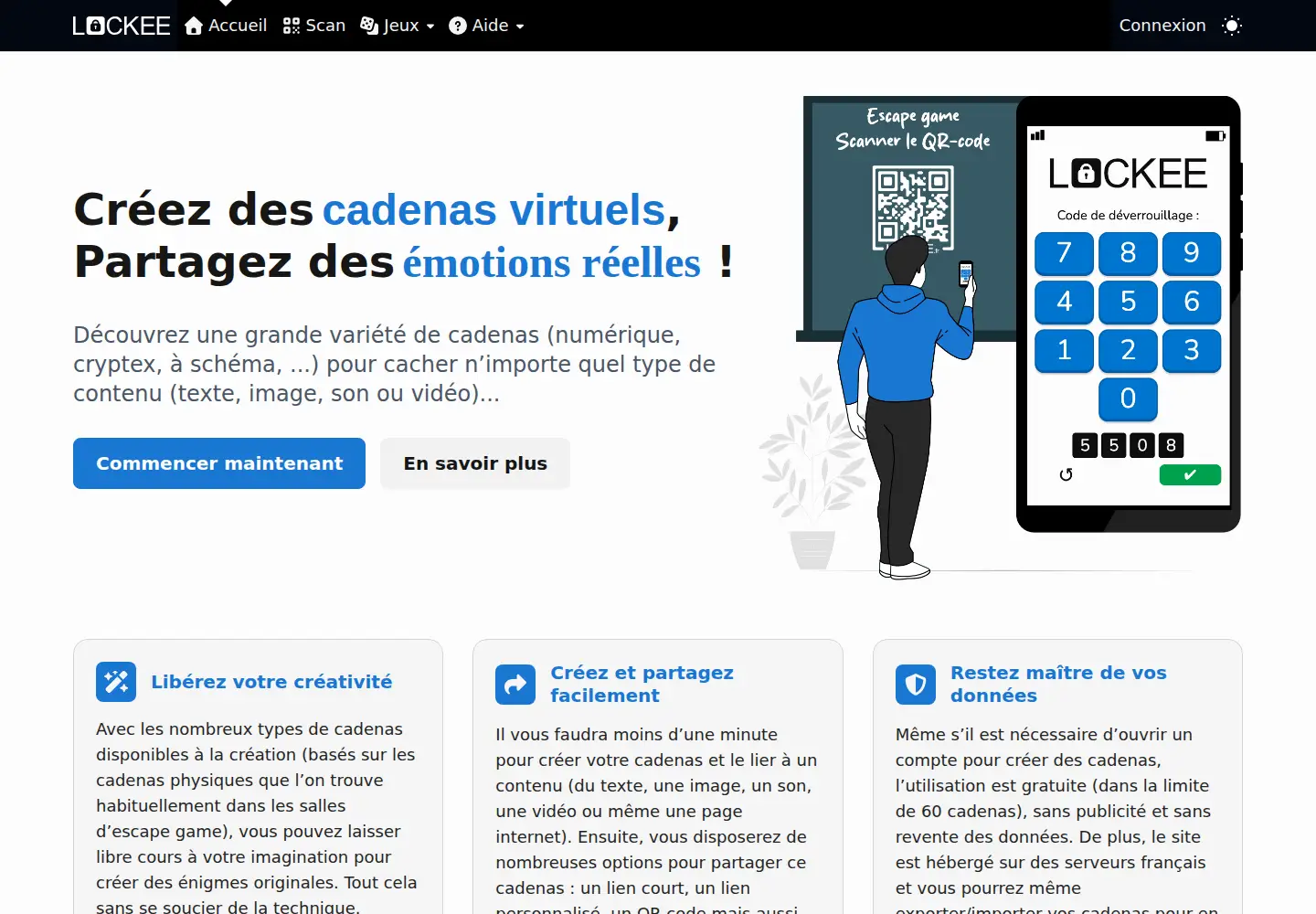 Captured homepage of lockee.fr in the current scan