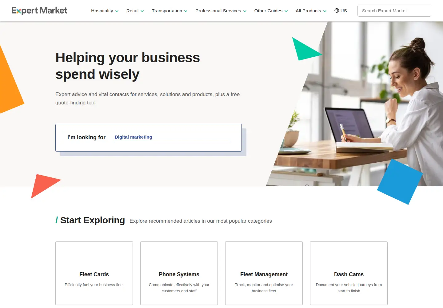 Screenshot of expertmarket.com