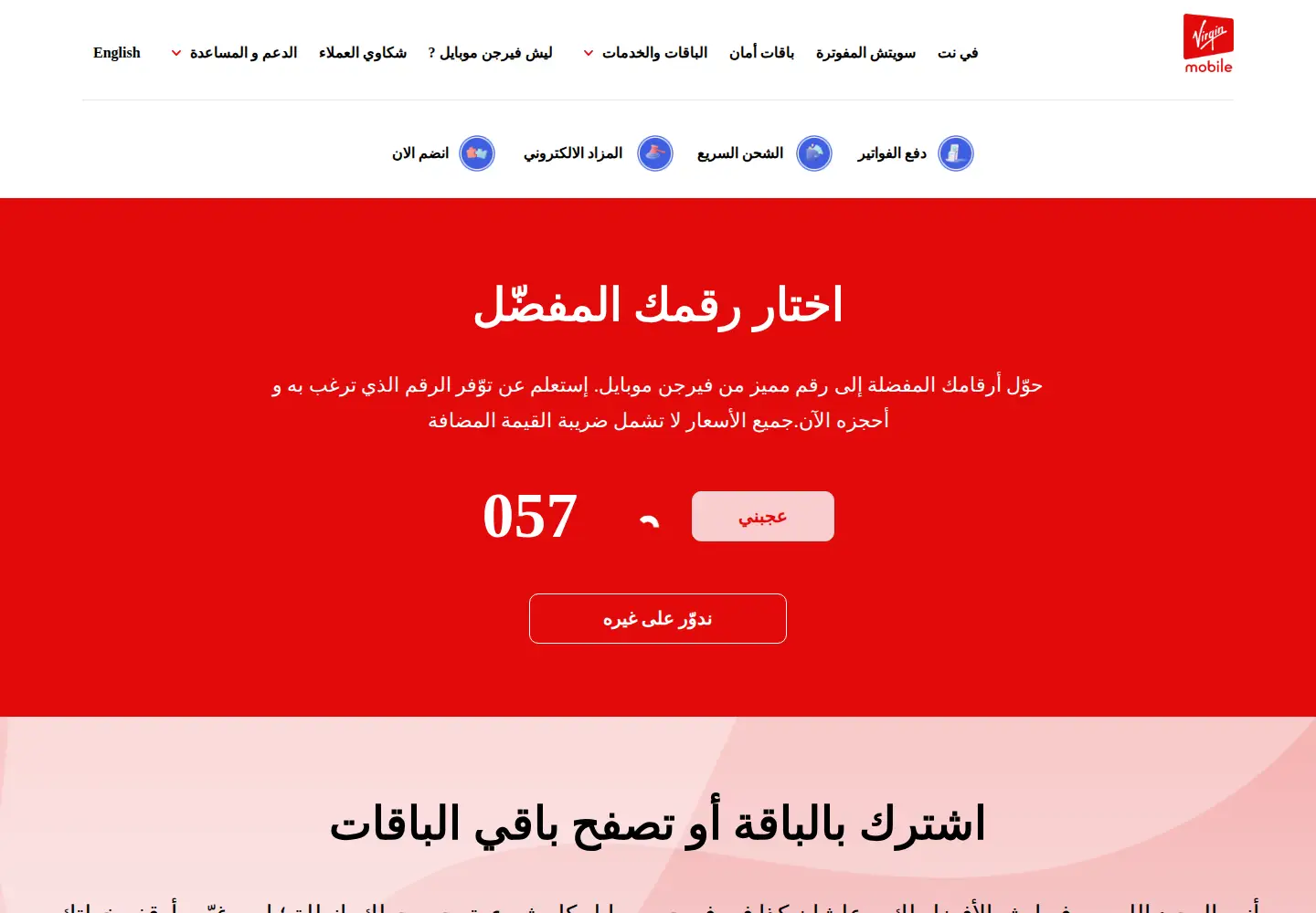 Captured homepage of virginmobile.sa in the current scan