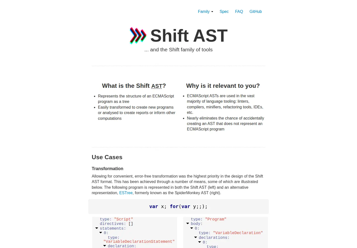 Screenshot of shift-ast.org