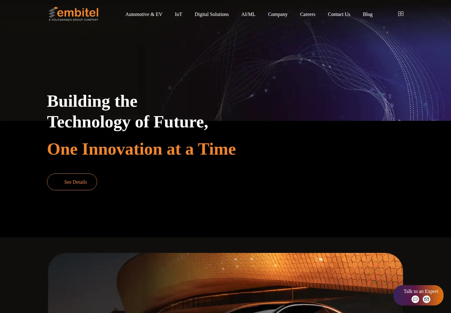 Captured homepage of embitel.com in the current scan