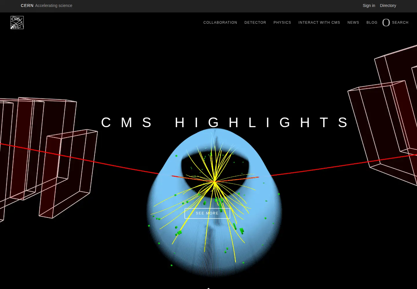 Screenshot of cms.cern