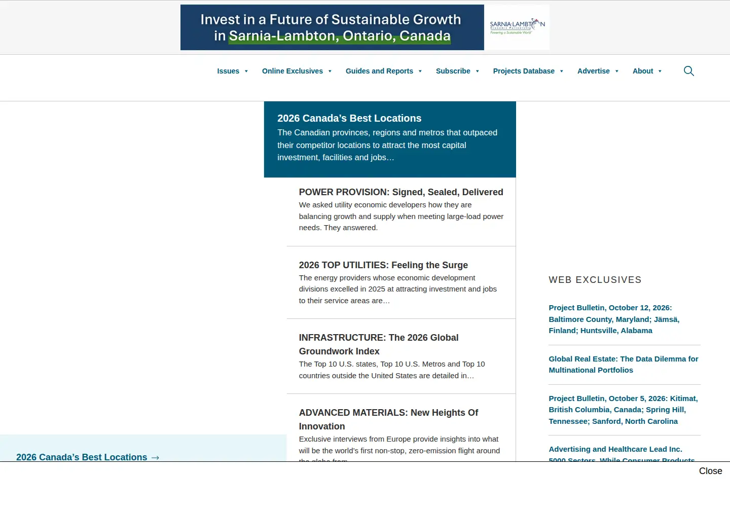 Screenshot of siteselection.com