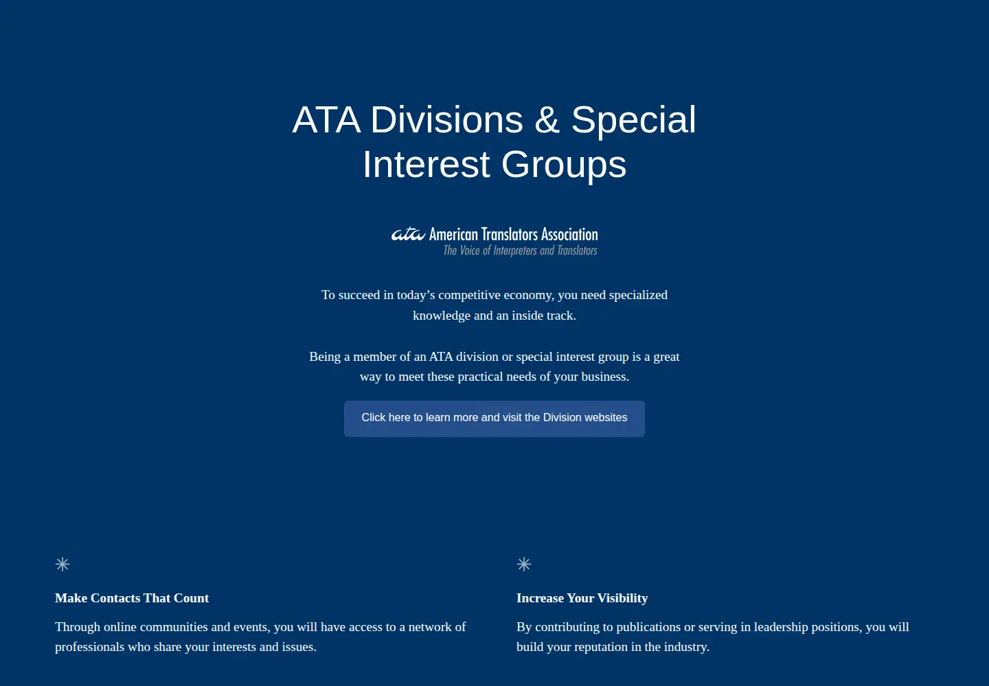Captured homepage of ata-divisions.org in the current scan