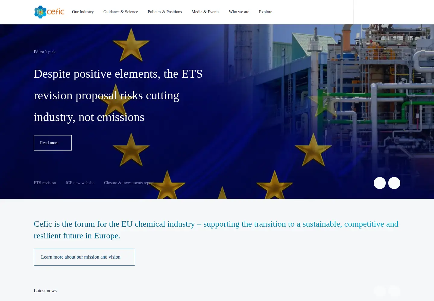 Screenshot of cefic.org