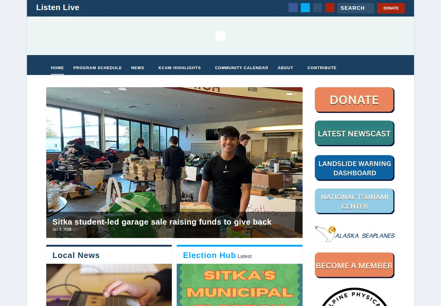 Screenshot of kcaw.org