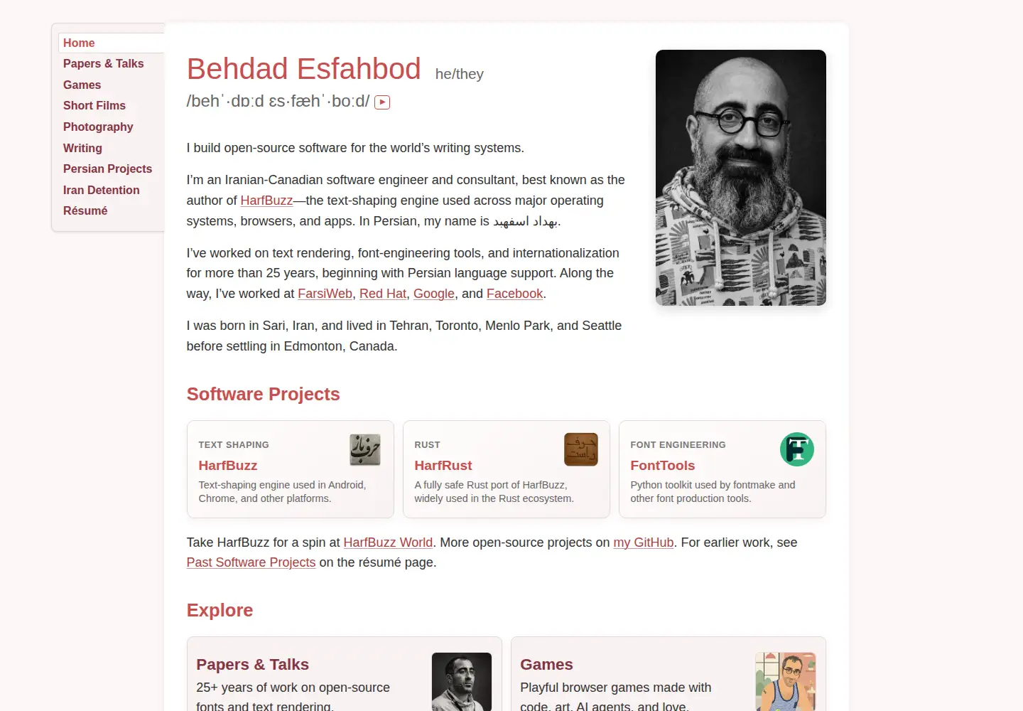 Screenshot of behdad.org