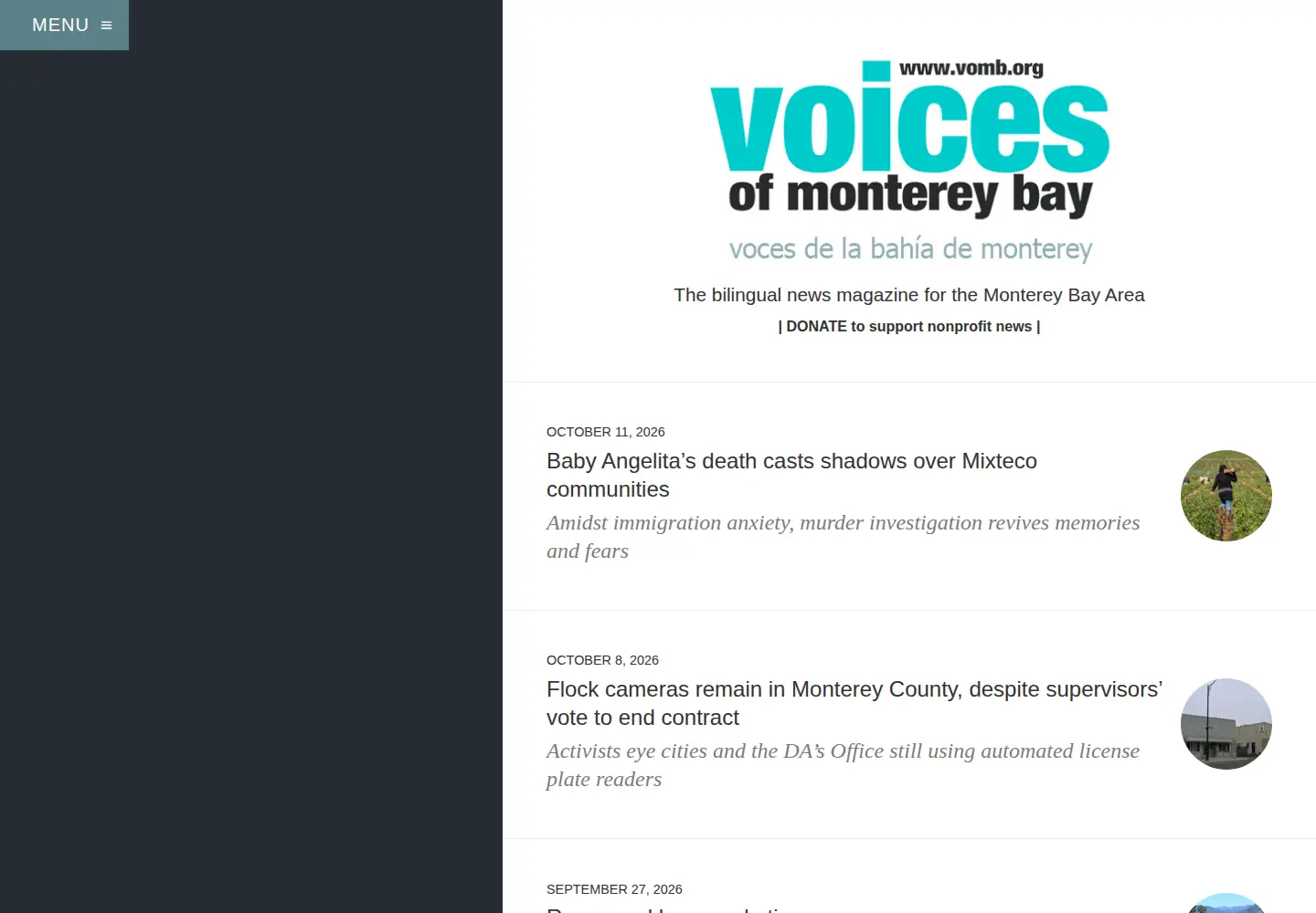 Screenshot of voicesofmontereybay.org