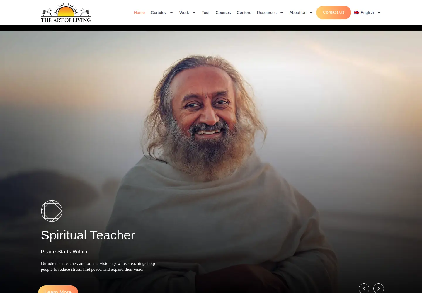 Screenshot of srisriravishankar.org