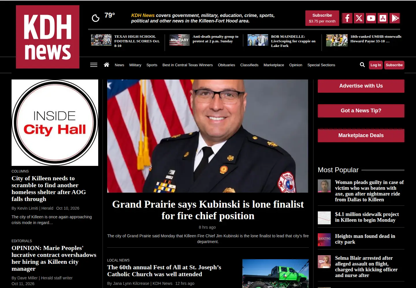 Screenshot of kdhnews.com