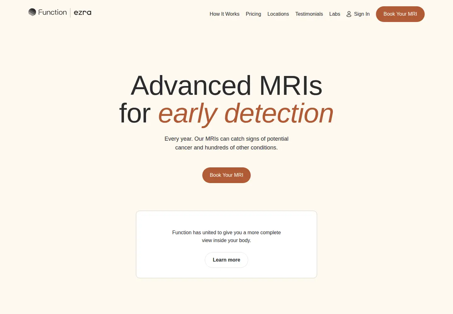 Screenshot of ezra.com