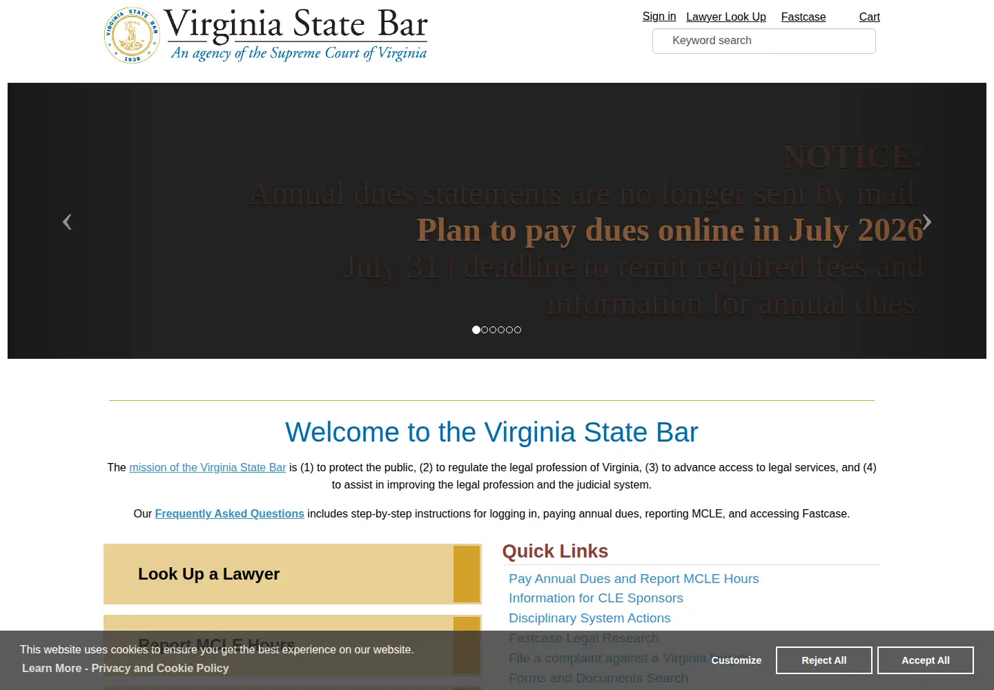 Screenshot of vsb.org