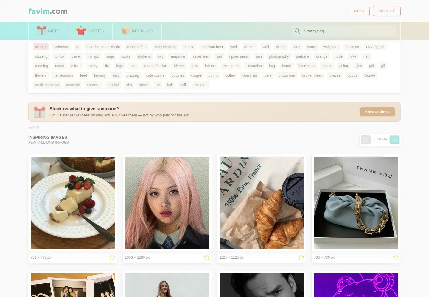 Screenshot of favim.com