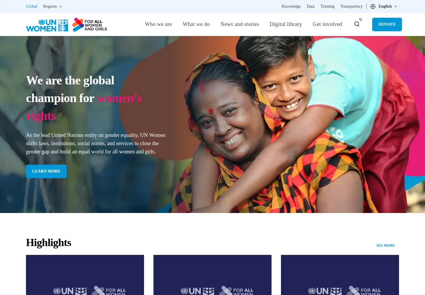 Screenshot of unifem.org
