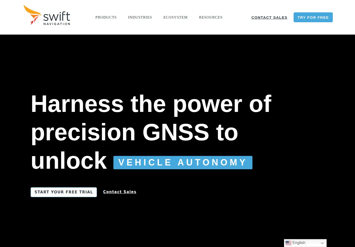 Screenshot of swiftnav.com