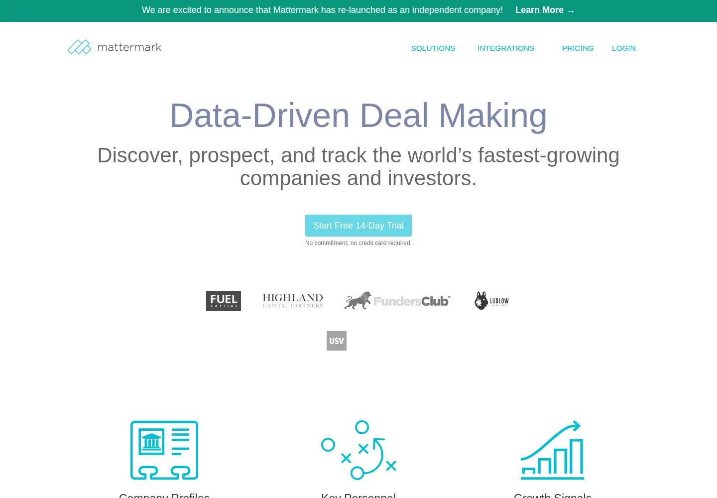Screenshot of mattermark.com