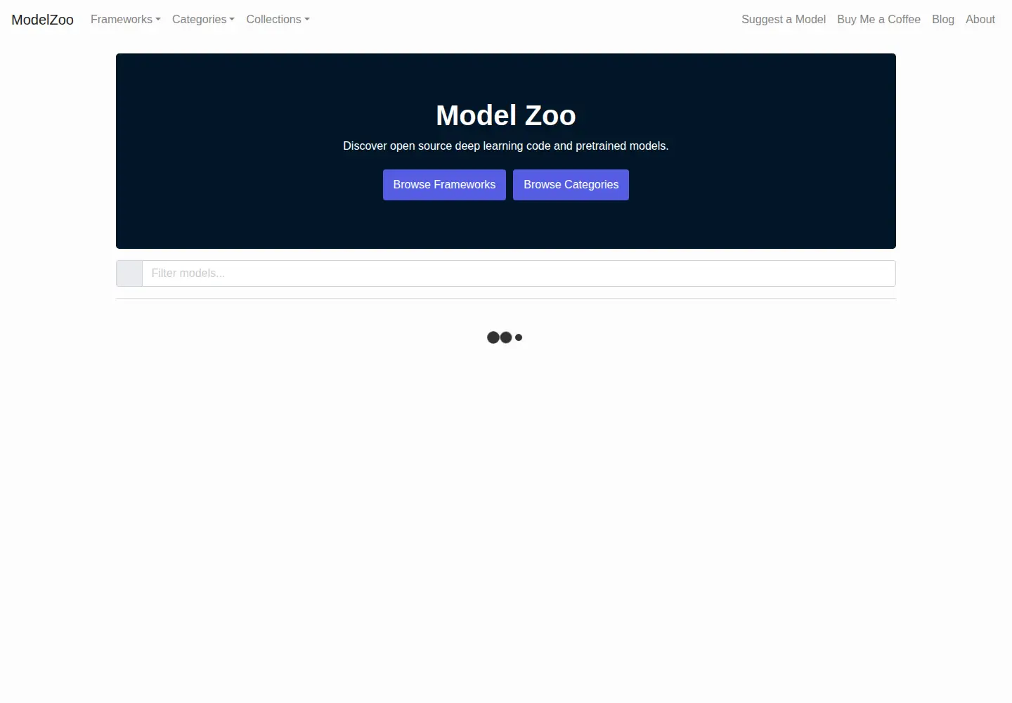 Screenshot of modelzoo.co