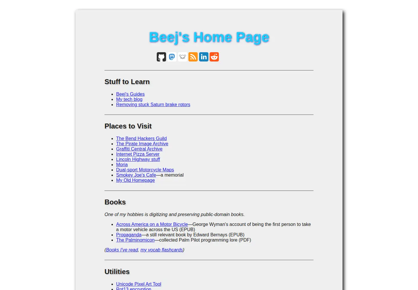 Screenshot of beej.us
