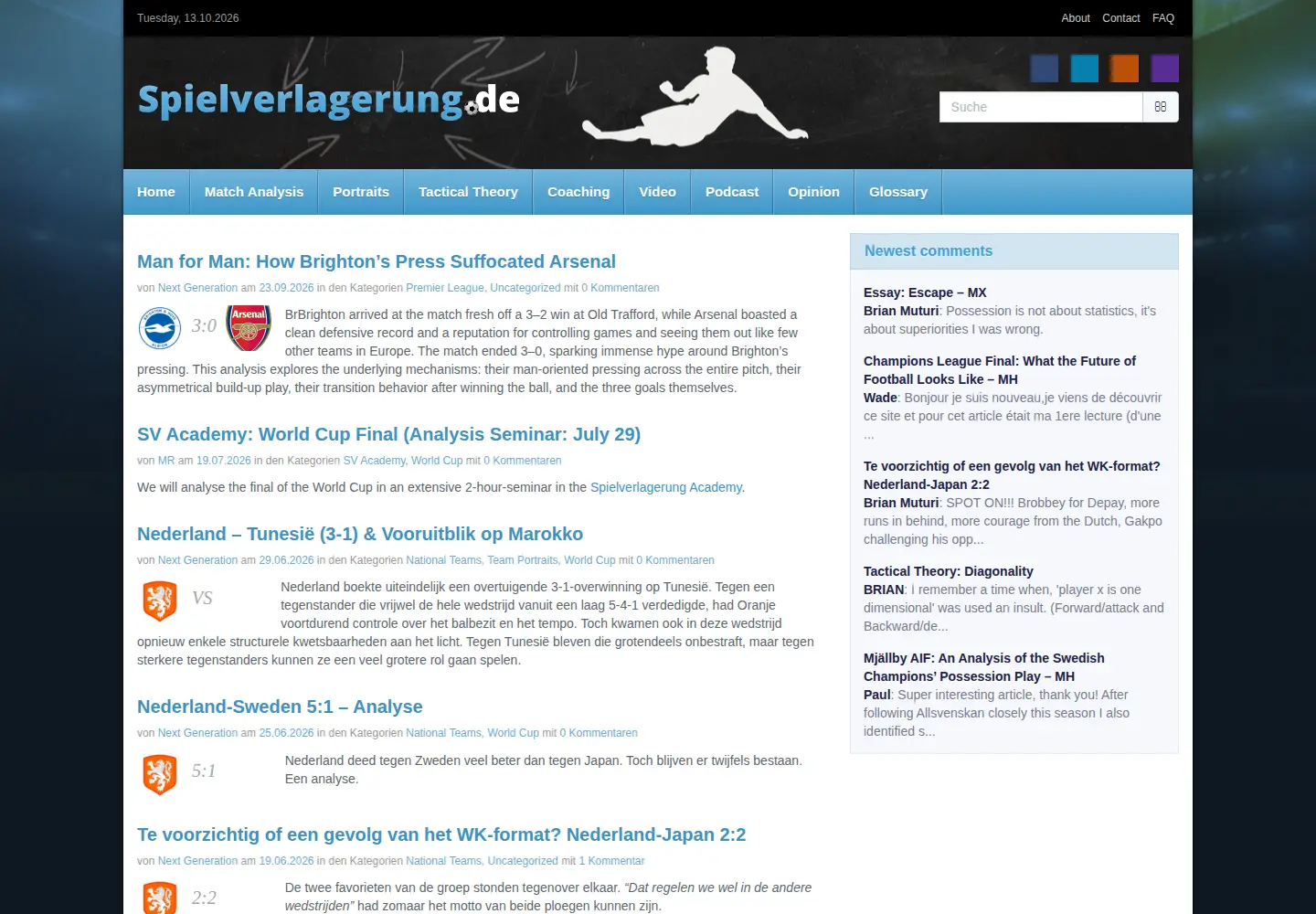 Captured homepage of spielverlagerung.com in the current scan