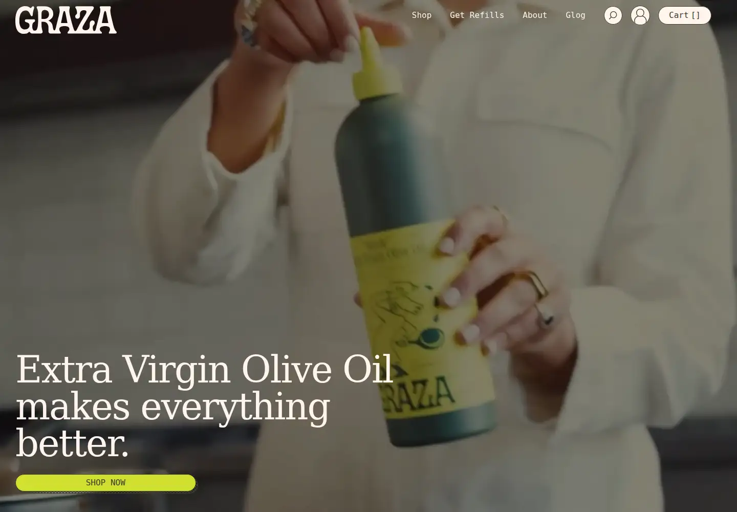 Captured homepage of graza.co in the current scan