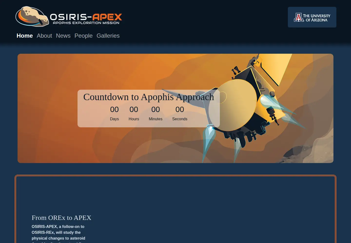 Screenshot of asteroidmission.org