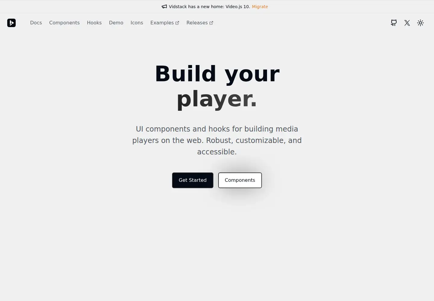 Screenshot of vidstack.io