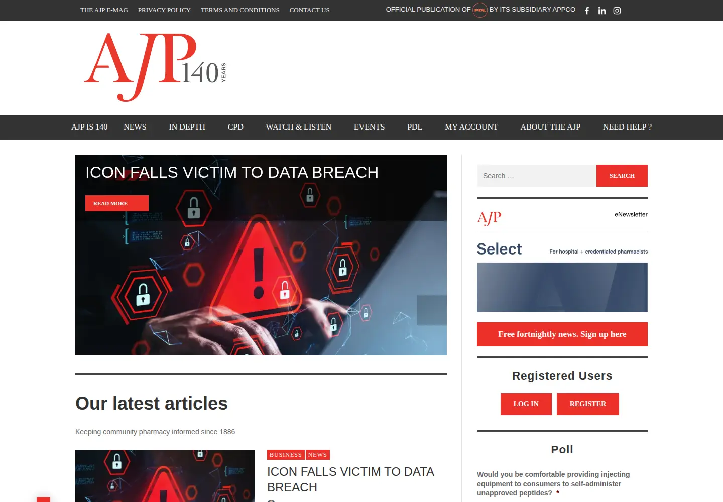 Captured homepage of ajp.com.au in the current scan