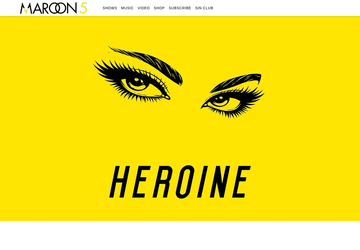 Captured homepage of maroon5.com in the current scan