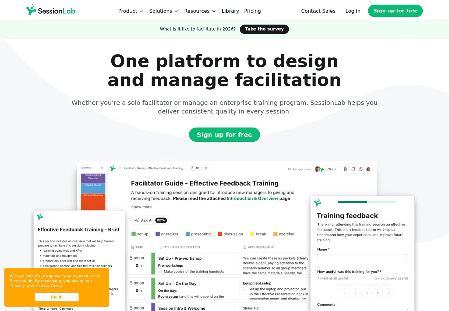 Captured homepage of sessionlab.com in the current scan