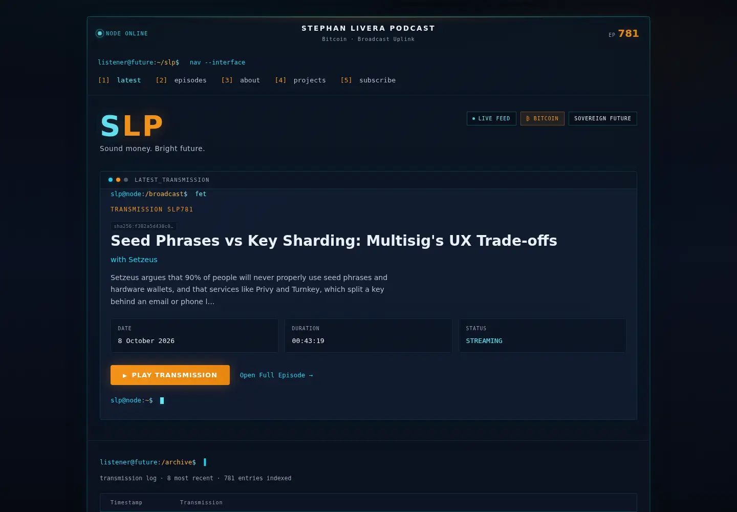 Screenshot of stephanlivera.com