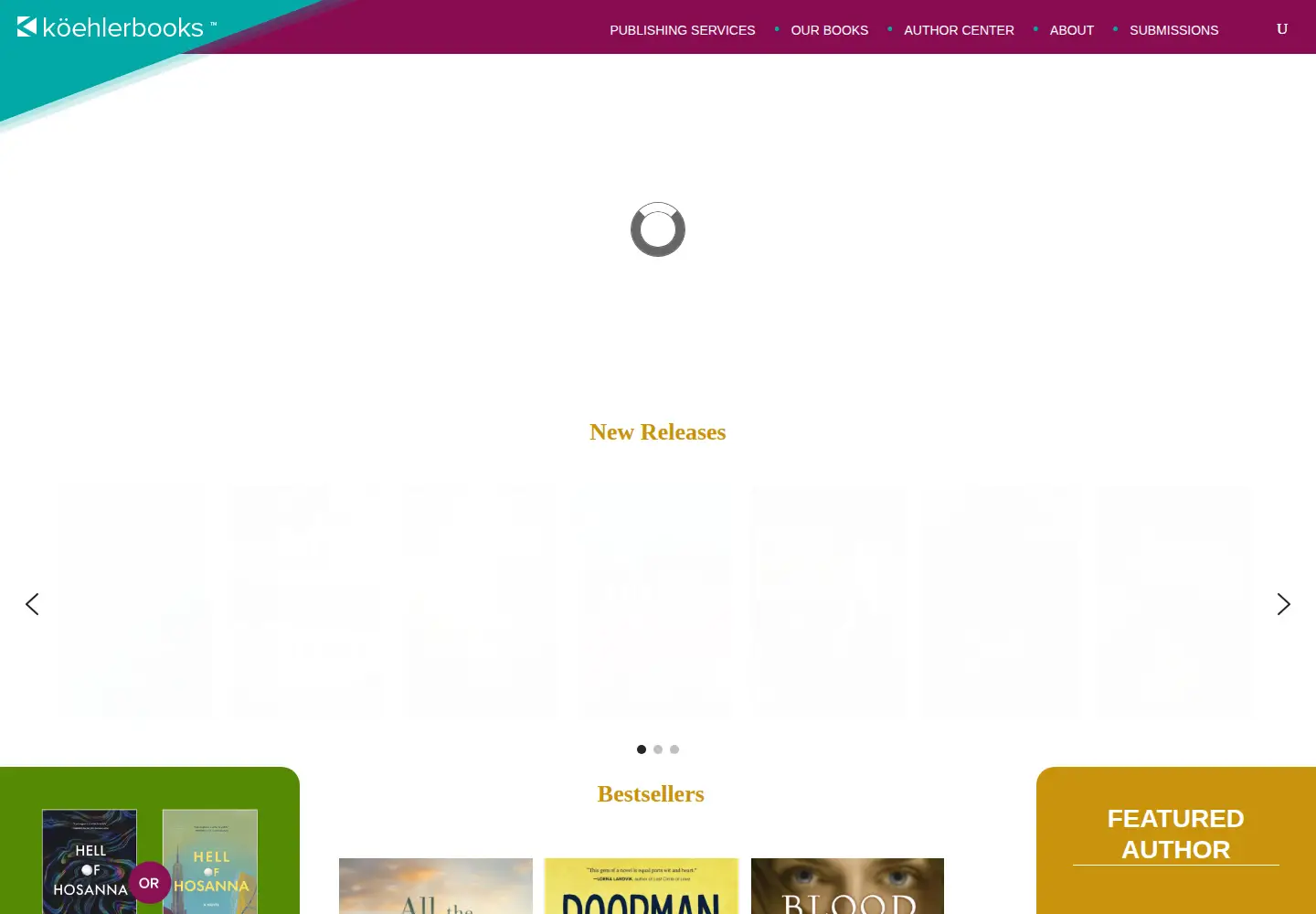 Captured homepage of koehlerbooks.com in the current scan