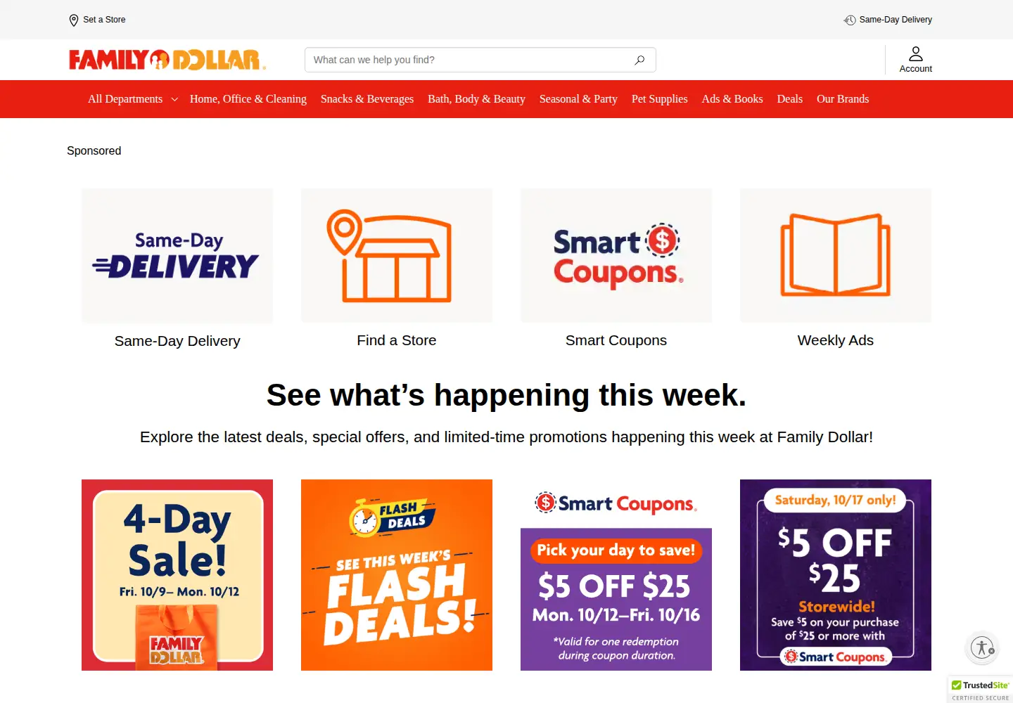 Screenshot of familydollar.com